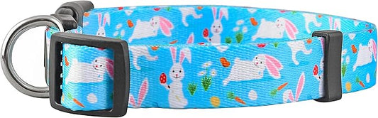 Native Pup Easter Dog Collar, Cute Spring Gift for Puppies, Pink Pastel, Eggs, Chicks, Bunny Adjustable for Small, Medium, Large Breeds (Bunny, Medium)