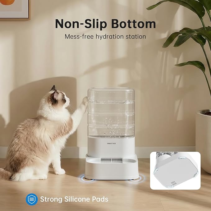 PAWGETHERยฎ Gravity Automatic Pet Water Dispenser with 1 Filter for Cats and Small Dogs 1 Gallon/3.5L Auto Cat Waterer Dog Water Dispenser, Easy to Fill