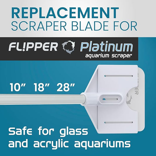 Flipper Platinum Aquarium Scraper Replacement Blades for Fish Tank Cleaning Kits– Replacement Blades for Glass Tanks & Acrylic Tanks – Aquarium Cleaner Blades with Serrated Edge, 10 Pack