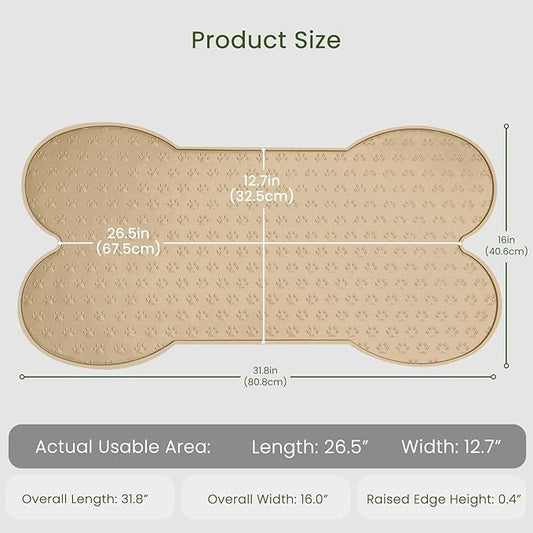Dog Food Mat Anti-Slip Silicone Dog Bowl Mat Thicker Pet Placemat Waterproof Cat Feeder Pad with Raised Edge Puppy Kitten Feeding Mats Suitable Small Medium-Sized Dogs Cats Eating Tray
