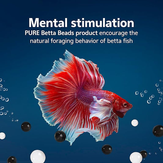 Aqueon PURE Betta Beads, Water Care for Unfiltered Aquariums, Maintains Clear Water and Helps Breakdown Organic Sludge, Black & White