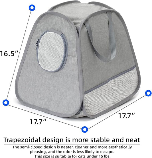 Collapsible Portable Cat Litter Box Standard for Travel Light Weight Leak-Proof,Sturdy,Prevent Litter Scatter Design Easy to Clean, Collapsible Travel Puppy Carrier,Portable Cat Playpen
