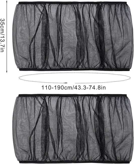 Fengek 2 Pcs Adjustable Bird Cage Cover & Seed Catcher Net - Stretchy Bird Cage Accessories for Night Cover & Seed Guard (Black)