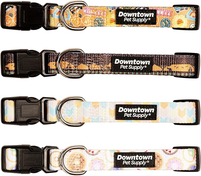 Downtown Pet Supply - Best, Cute & Fancy Dog Collar - Lightweight Adjustable Dog Collar with Quick Buckle & D-Ring - Hand Wash Safe - Sahara - S - Small Dog Collar