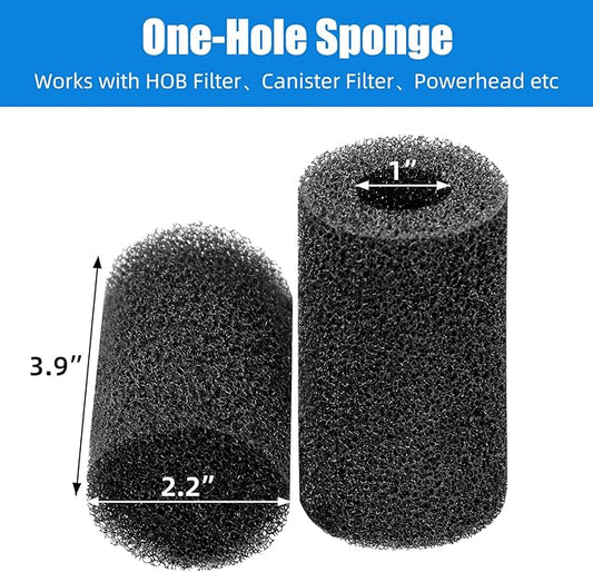 AQUANEAT 6-Pack Pre-Filter Sponge for Aquarium Shrimp Fry Fish Tank Filter 1” Intake, Replacement Foam Cover