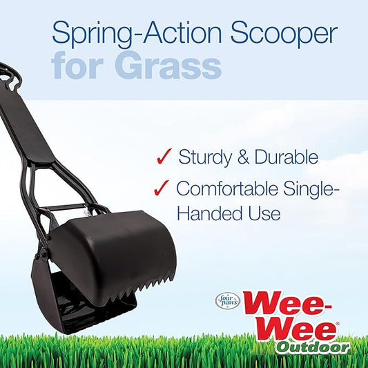 Four Paws Allen's Dog Waste Spring Action Pooper Scooper for Hard Surfaces, Standard