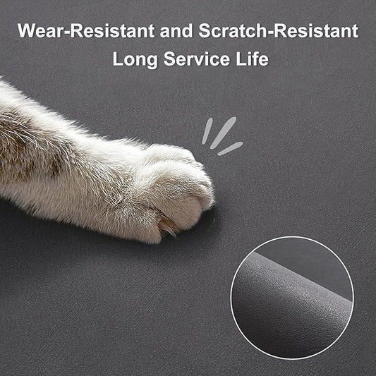 YCT Cat Food Mat for Pet Dogs - Non-Slip Super Absorbent, with Multiple Cat Heads Logo, 18.1 x 11.8 Inches, Black
