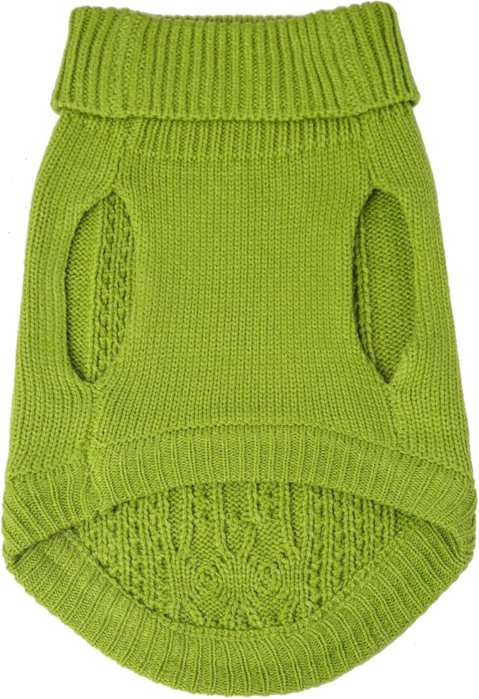 Stretchy Cat Sweater - 17 Colors & 6 Sizes | Snug Winter-Ready Knit for Boy/Girl Cats & Kittens(Green, Small)