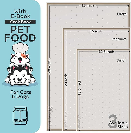 Dog Food Mat - 28x18 Raised Edges Dogs Mat for Food and Water Prevent Spill, Waterproof Cat Food Mats Protect Floors, Easy Clean Dog Bowl Mats for Food and Water, Silicone Pet Feeding Placemats