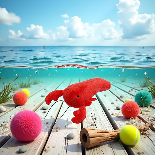 Dog Lobster Chew Toy Multi-Shape Comfortable to Touch Plush Cats Chew Stuffed Toy for Pet No Stuffing Crinkle Plush Dog Toys for Puppy Teething Dogs Training and Reduce Boredom