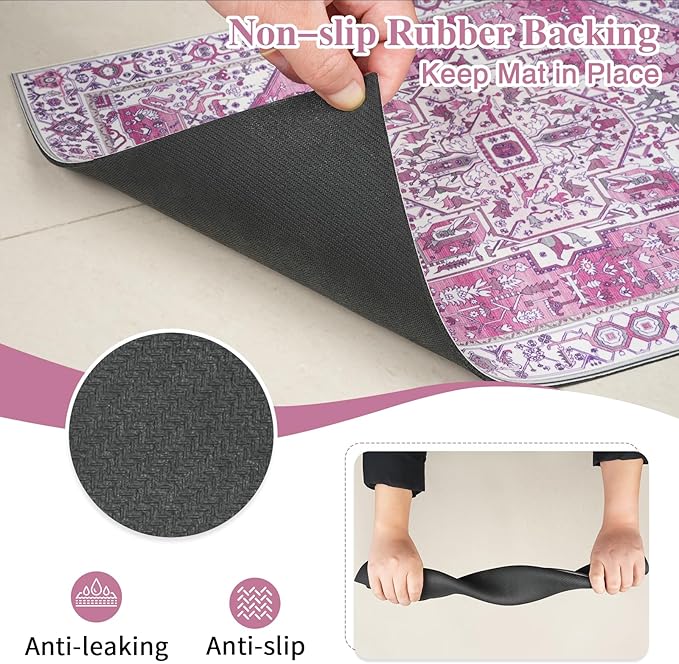 famibay Dog Food Mat, Absorbent Cat Dog Mats for Food and Water, No Stains Quick Dry Pet Cat Bowl Mats with Non Slip Backing, Boho Pet Feeding Mat for Floor Waterproof 12"x20"