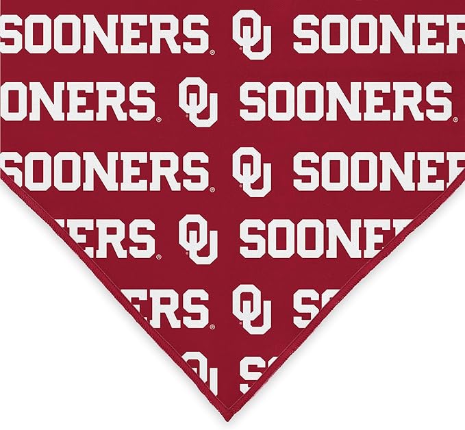 Oklahoma Sooners Officially Licensed Bandana for Dogs and Cats | Fits Pets Great Gift Idea | Easy-to-Tie (Small, 13")