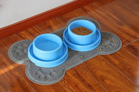 Petlike Pet Feeding Mat for Large Dogs and Cats, Non-Slip and Waterproof Large Dog Bowl Mat for Food and Water, Easy to Clean(Exclude Bowl…