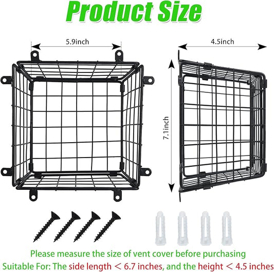 Dryer Vent Cover Guard Outside, Dryer Exhaust Vent Cover Bird Guard Protector to Prevents Birds from Entering, Universal Bird Cage for 3" to 4" Bathroom Outdoor Exhaust Ventilation Fan, 7"x7"x4.5"