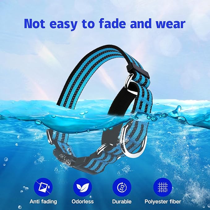 Martingale Dog Collar, Adjustable Nylon Reflective Collar with Buckle No Pull Dog Collar for Small Medium Large Dogs(Blue L