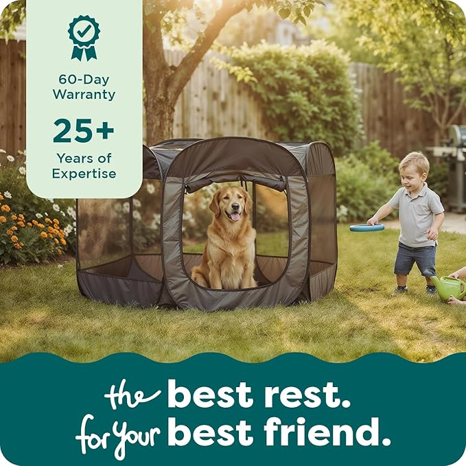 FurHaven Portable Pet Playpen for Dogs & Cats, Extra Large Indoor Kitten Playpen with Mesh Sides, Foldable Dog Playpen for Large Dogs, Pop Up Travel Dog Pen, X-Large, Sailor Blue