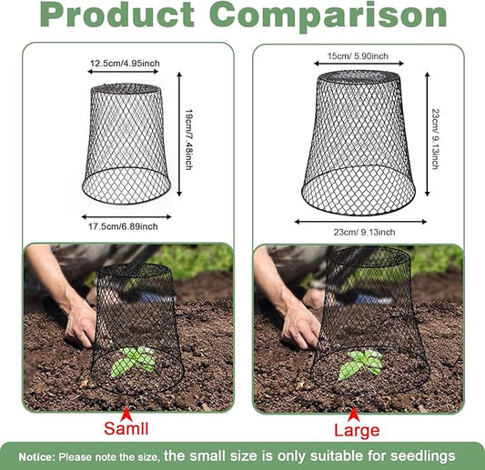 20 Pcs 6.8"×7.4" (Multiple Sizes/Quantities Available) Seedling Plant Protectors from Animals, Chicken Wire Plant Cage Garden Cloche to Protect Plants Vegetables from Rabbits Squirrels Chicken 