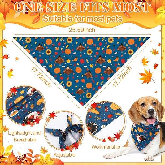 Amylove 120 Pcs St. Patrick's Day Dog Bandanas Bulk Holiday Triangle Dog Pack Puppy Kerchief Bandana Adjustable Spring Pet Scarf for Pet Cat Costume Accessories Decor(Turkey)