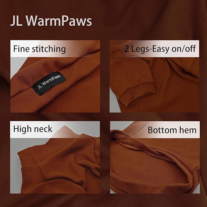Fleece Sphynx Cat Clothes Soft Hairless Cat Clothes Pullover Cat Sweater for Chihuahua All Season Light and Warm Kitten Cloth for Cats Only Puppy Clothes Small Dog Sweater (Orange, Large)