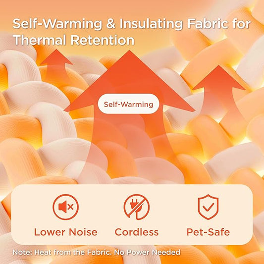 Bedsure Self Warming Dog Beds Large Sized Dog - Extra-Large Puppy Bed with Removable Washable Cover, Orthopedic Egg Crate Foam Pet Mat, Suitable for Pet Up to 100 lbs (Non Electric)