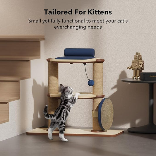 PETLIBRO Infinity Cat Tree Tower for Indoor Cats, Modular Design with Cat Bed, Toy, Felt Pads, Sisal Scratching Posts, 2-Second Setup, Sturdy Multi-Level Activity Center Cat Condo for Any Room