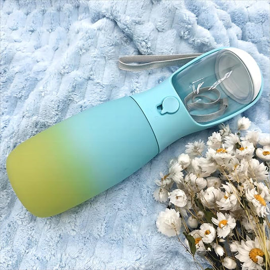 Travel Dog Water Bottles, Portable Dog Essentials for Outdoor, Trendy Pet Accessories for Small Medium Large Dogs, Food Grade Dog Water Bowl Dispenser, Gifts for Dogs (19Oz, Blue&Green)