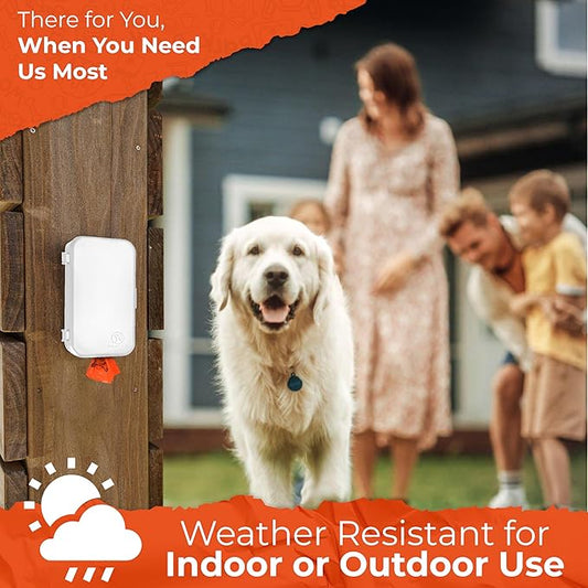 Dog Poop Bag Dispenser - Outdoor or Indoor Pet Waste Bag Dispenser Station - Stick-On or Screw-On Wall Mount - Poop Bags Storage Outdoor Container - Includes 4 Doggie Bag Rolls (White)