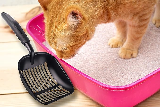 Pets First Cat Litter Scooper - Ergonomic & Easy Grip Design Deep Cleaning with A Non-Stick & No Residue Build-Up β Solid Aluminum, Waterproof - Bonus Hook - 1.75 x 13.25 x 5