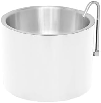 Smart Dog Water Bowl for Outside - Connects to Garden Hose - WiFi App Controlled Timer for Automatic Water Flow - Stainless Steel Outdoor Pet Water Bowl - Large Capacity (White)
