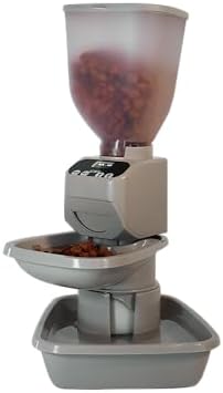 Feeding Friend® Automatic Dog & Cat Food Feeder with Water Dispenser, Portion Control, OLED Display, Anti-Jam Design, Battery Operated, for Pets 4–15 lb, Taupe