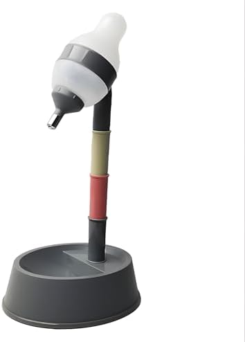 Hotumn Pet Standing Water Dispenser Splash-Proof Cat Dog Standing Drinking Bowl Height Adjustable with Detachable Pole Automatically Feeding Water Anti-Spill for Puppy Dog Cat Small Pet (Pink&Grey)