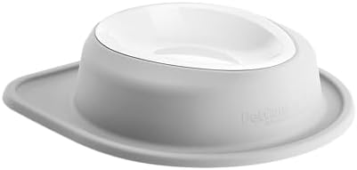 WeatherTech Single Low Pet Feeding System w/Plastic Dog/Cat Bowls - 96 oz (12 Cups) Light Grey (PSL9603LG)