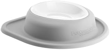 WeatherTech Single Low Pet Feeding System w/Plastic Dog/Cat Bowls - 32 oz (4 Cups) Light Grey (PSL3203LG)