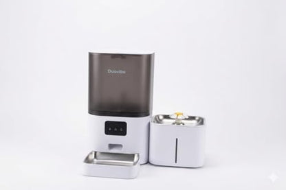 Smart Pet 2 in 1 Feeder and Fountain Water, WiFi App Control Automatic (White)