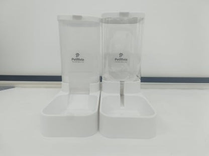 Automatic Gravity Cat Feeder and Water Dispenser Set - 1.6kg Food & 3.3L Water Capacity - Cat Food and Water Dispenser for Small to Medium Cats - No-Spill Pet Feeding Station