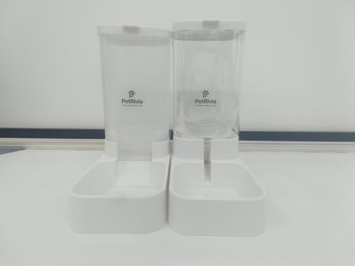 Automatic Gravity Pet Feeder and Water Dispenser Set - 2.1kg Food & 3.8L Water Capacity - Large Cat and Dog Feeder and Water Dispenser for Multi-Pet Homes - No-Spill Design