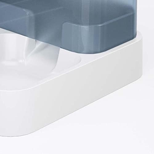 TITA-DONG All in One Automatic Cat Feeder and Water Dispenser Set, 2 in 1 Large Capacity Transparent Window Automatic Pet Feeder for Dog Cat (Blue)