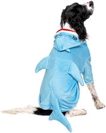 NACOCO Halloween Shark Dog Costume - Pet Christmas New Year Hoodie Warm Party Coat Outfit for Small and Medium Cat Dog Clothes(Blue Shark,M) - Image 5