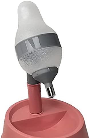 Hotumn Pet Standing Water Dispenser Splash-Proof Cat Dog Standing Drinking Bowl Height Adjustable with Detachable Pole Automatically Feeding Water Anti-Spill for Puppy Dog Cat Small Pet (Pink&Grey)