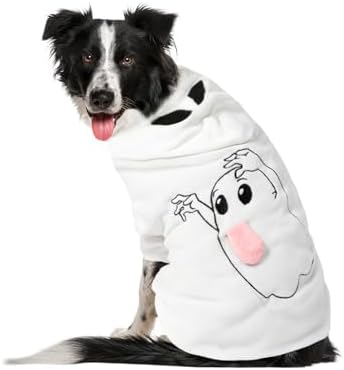 NACOCO Halloween Ghost Dog Costume - Pet Christmas New Year Hoodie Warm Party Coat Outfit for Small and Medium Cat Dog Clothes(White Ghost,XL) by HOME