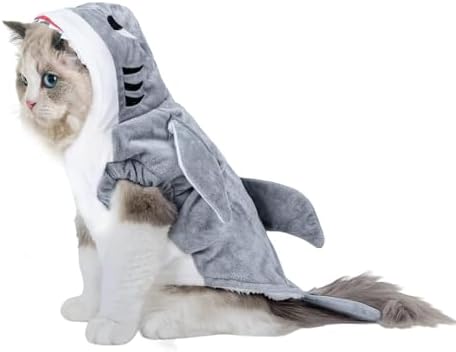 NACOCO Halloween Pet Shark Costume - Dog Cute Clothes Hoodie Cat Warm Outfit Coat Apparel for Small Medium Large Dogs and Cats (Grey, M) by HOME