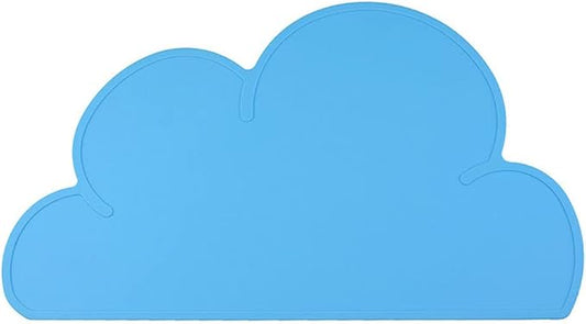 Love Dream Silicone Pet Feeding Food Mat with Raised Edge, Anti-Slip Waterproof Pet Bowl Mat Placemat for Dog and Cat (Sky Blue)