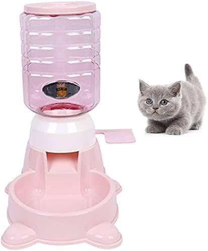 Automatic pet Feeder Push Feeder for Cats and Dogs 1.8L (Pink)