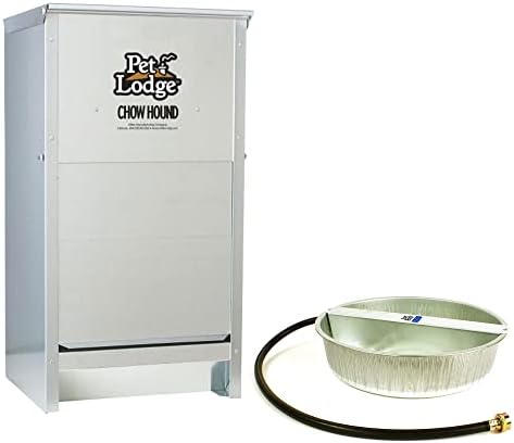 Little Giant Chow Hound 25-Lb Dog Feeder + 13-Qt Ever Full Water Bowl