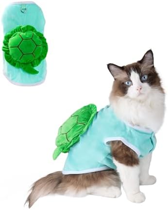 NACOCO Halloween Dog Turtle Costume - Pet Christmas Cosplay Clothes Puppy Funny Winter Warm with D-Ring Soft Coat Outfit Apparel Vest for Small Medium Large Dogs (Green, S) by HOME