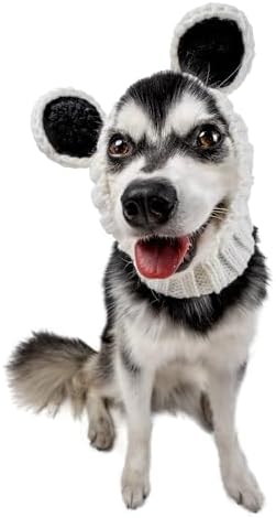 Zoo Snoods Panda Costume - Warm Knit Dog Snood Wrap for Pets, Neck Ear Cover Protection, Halloween Winter (Medium) by ZooSnoods
