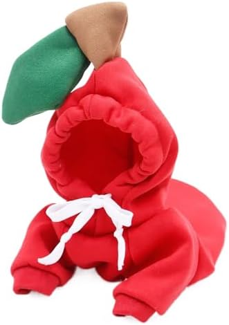 Dog Hoodie Warm Autumn Winter Pet Sweatshirt (Red Apple Hoodie,L) by guangte