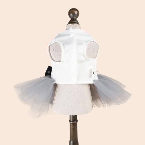 Dog Halloween Costume - Pumpkin Tutu Dress for Small Dogs & Puppies, Cute Holiday Pet Apparel with Bowtie, Fall Party Outfit L-Ghost Large - Image 3