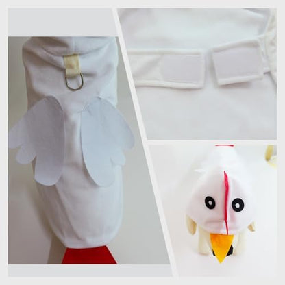 Dog Halloween Costumes Dog Chicken Costume Halloween Pet Clothes for Halloween Pet Party Cosplay (White, Large) - Image 3