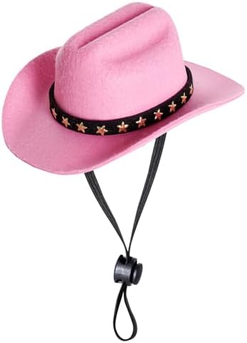 choyaxo Pet Cowboy Costume Cosplay Cap Halloween Costumes for Dogs Cat Pet Party Decoration Mini Cowboy Hat (Pink, Medium) by choyaxo